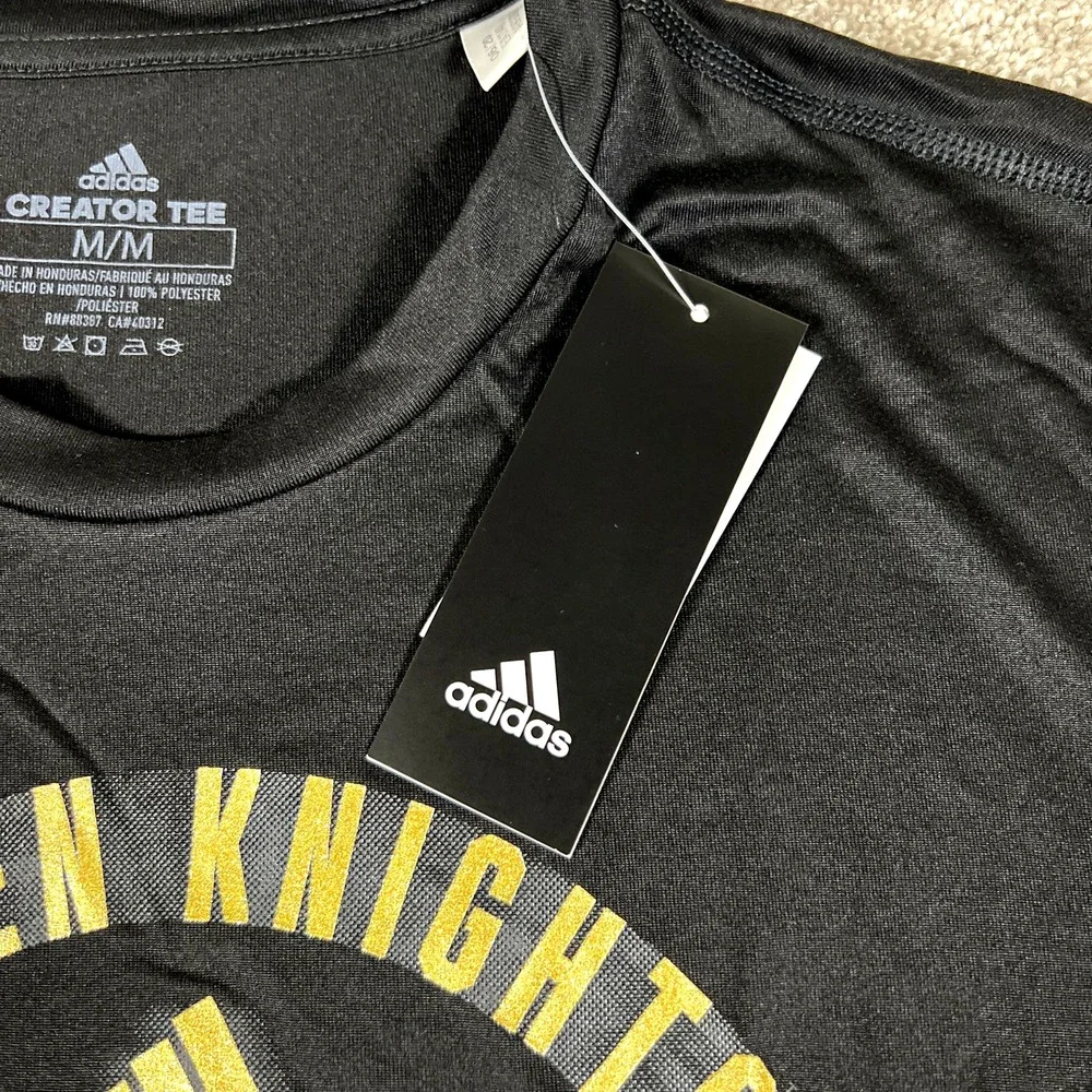 Adidas Vegas Golden‎ Knights NHL Long Sleeve Creator Tee Black Gold Mens Medium